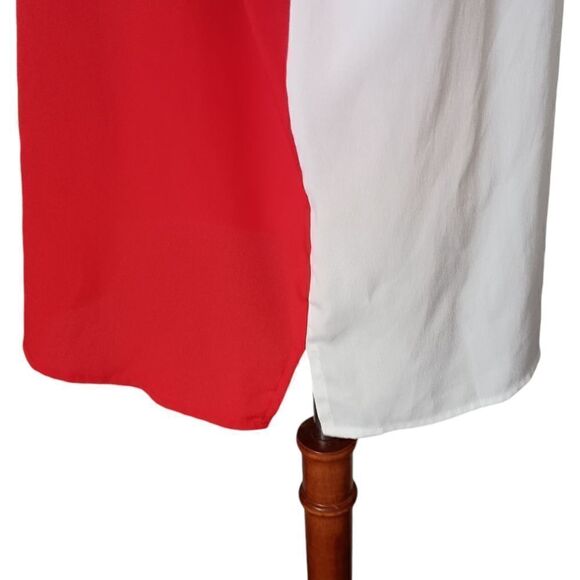 Galinda Wang Career Blouse 16W Silky Plus Size Colorblock Office Siren Corpcore - Picture 8 of 15